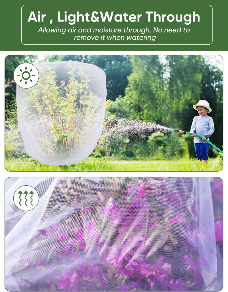 LCHUANG Bird Netting for Garden Protection - 4 Pack Garden Netting Pest Barrier with Drawstring,3.3Ft x 2.7Ft Mosquito Net Tomato Protective Cover Garden Plant Netting for Cicadas Vegetables Blueberry Bushes - Image 4
